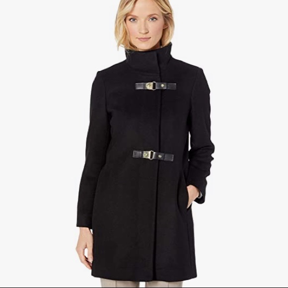 Lauren Ralph Lauren Jackets & Blazers - LAUREN Ralph Lauren Black Double Buckle Wool Blend Coat Size 0